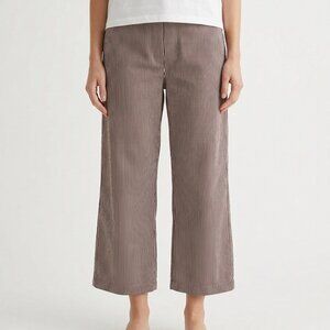 Gap Pants Brown Striped Casual Cropped Wide Leg Casual XL